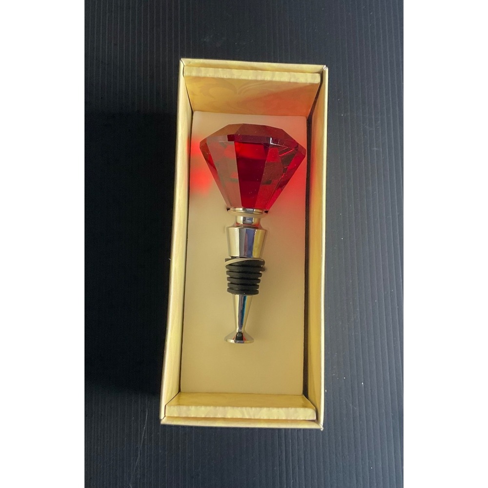 MANGO MOON GLASS WINESTOPPER CORK PLUG CHRISTMAS HOLIDAY RED WINE BOTTLE